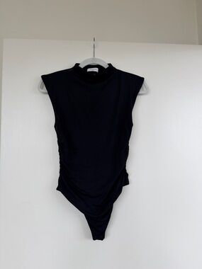 Aritzia Black Sleeveless Mock-Neck Bodysuit